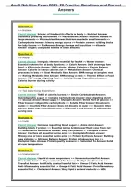 Adult Nutrition Exam 2026&colon; 28 Practice Questions and Correct&NewLine;Answers