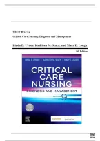 Test Bank for Critical Care Nursing&colon; Diagnosis and Management&comma; 9th Edition by Linda D&period; Urden&comma; Kathleen M&period; Stacy & Mary E&period; Lough &vert; All Chapters 1-41 &vert; ISBN&colon; 9780323642958 &vert; Already Graded A&plus; &vert; Latest &lpar;2026&sol;2027&rpar; Updated Version &lbrace;JUST RELEASED&rcub;