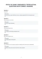 Psych 101 Exam 3 Frequently Tested Actual&NewLine;Questions With Correct Answers&NewLine;
