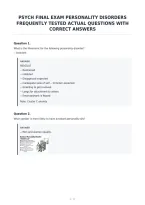 Psych Final Exam Personality Disorders&NewLine;Frequently Tested Actual Questions With&NewLine;Correct Answers&NewLine;