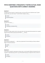 Psych Midterm 2 Frequently Tested Actual Exam&NewLine;Questions With Correct Answers