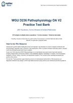WGU D236 OA V2 Pathophysiology Practice Test Bank 2026&sol;2027 &ndash; 210 Questions with Correct Answers and Detailed Rationales