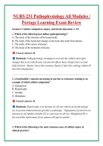 NURS 231 Pathophysiology All Modules &vert; &NewLine;Portage Learning Exam Review