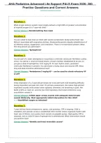 AHA Pediatrics Advanced Life Support PALS Exam 2026&colon; 280&NewLine;Practice Questions and Correct Answers