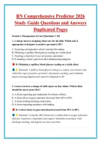 RN Comprehensive Predictor 2026 &NewLine;Study Guide Questions and Answers &NewLine;Duplicated Pages