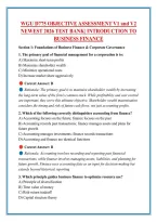 Wgu D775 Objective Assessment V1 And V2 &NewLine;Newest 2026 Test Bank&vert; Introduction To &NewLine;Business Finance