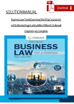 Solution Manual for Business Law&colon; Text & Exercises 10th Edition by Roger LeRoy Miller &ndash; Business Law Questions&comma; Legal Principles&comma; Case Studies&comma; and Chapter Review Solutions