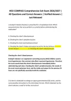HESI COMPASS Comprehensive Exit Exam 2026&sol;2027 &vert; All Questions and Correct Answers &vert; Verified Answers &vert; Just Released
