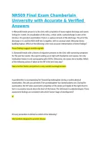 NR509 Final Exam Chamberlain University with Accurate & Verified Answers