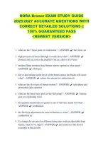 Nora Bronze Exam Study Guide &NewLine;2026&sol;2027 Accurate Questions With &NewLine;Correct Detailed Solutions &vert;&vert; &NewLine;100&percnt; Guaranteed Pass &NewLine;<Newest Version> &NewLine;
