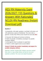 HESI RN Maternity Exam 2026&sol;2027&colon; 155 Questions & Answers With Rationales&vert; NCLEX-RN Readiness &lpar;Instant Download pdf&rpar;