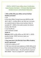 OPOTA &sol; OPOTC Peace Officer Basic Certification Exam Practice Test Bank &ndash; 120 Exam-Style Questions Verified Answers with Detailed Rationales