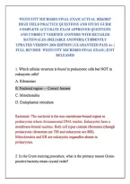 Westcott Microbio Final Exam Actual 2026&sol;2027 High Yield Practice Questions And Study Guide Complete Accurate Exam Approved Questions And Correct Verified Answers With Detailed Rationales &lpar;Reliable Answers&rpar; Currently Updated Version 2026 Edition &vert; Guarant