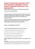 Oregon Licensed Tax Consultant &lpar;LTC&rpar; Exam Questions 2026&sol;2027 &vert; Correct Answers & Detailed Rationales &vert; Just Released PDF