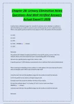 Chapter 28&colon; Urinary Elimination Nclex &NewLine;Questions And Well Verified Answers &NewLine;Actual Exam&excl;&excl;&excl; 2026