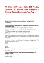 Pennsylvania State NHA Exam 2026&sol;2027 &ndash; 200 Practice Questions & Answers with Detailed Rationales &vert; Nursing Home Administrator Licensing Exam Study Guide