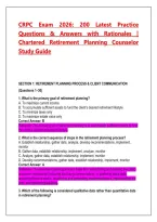 CRPC Exam 2026&sol;2027 &ndash; 200 Practice Questions & Answers with Detailed Rationales &vert; Chartered Retirement Planning Counselor Certification Study Guide
