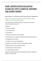 Ramp Certification Evaluation&NewLine;Exams Set With Complete Answers&NewLine;And Expert Review&NewLine;