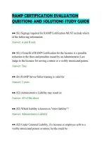 Ramp Certification Evaluation&NewLine;Questions And Solutions Study Guide