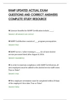 Ramp Updated Actual Exam&NewLine;Questions And Correct Answers&NewLine;Complete Study Resource