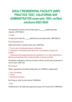 Adult Residential Facility &lpar;ARF&rpar; Administrator Exam &ndash; California Practice Test Questions and Answers