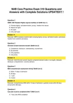 NAB Core Practice Exam 310 Questions and&NewLine;Answers with Complete Solutions UPDATED&excl;&excl;&excl; &excl;