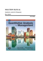 Solution Manual for Quantitative Analysis for Management&comma; 14th Edition by Barry Render&comma; Ralph M&period; Stair Jr&period;&comma; Michael E&period; Hanna&comma; Trevor S&period; Hale &ndash; Complete Chapter Solutions & Case Studies