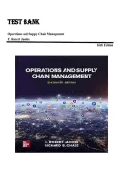 Operations and Supply Chain Management 16th Edition by F&period; Robert Jacobs and Richard B&period; Chase &mdash; Complete Test Bank with Verified Answers