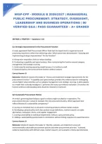 Nigp-Cpp - Module B 2026&sol;2027 &vert; Managerial Public Procurement&colon; Strategy&comma; Oversight&comma; Leadership And Business Operations &vert; 80 Verified Q&A &vert; Pass Guaranteed &ndash; A&plus; Graded