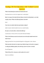 BUNDLE OF Geology 101  QUESTIONS WITH VERIFIED COORRECT ANSWERS