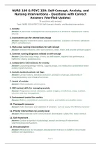 NURS 100 & PSYC 150&colon; Self-Concept&comma; Anxiety&comma; and Nursing Interventions - Questions with Correct Answers &lpar;Verified Update&rpar;