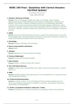 NURS 100 Final - Questions with Correct Answers &lpar;Verified Update&rpar;