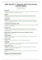 NURS 100 Quiz 2 - Questions with Correct Answers &lpar;Verified Update&rpar;