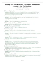 Nursing 100 - Practice Test - Questions with Correct Answers &lpar;Verified Update&rpar;