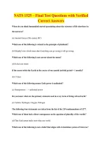 NATS 1525 &ndash; Final Test Questions with Verified &NewLine;Correct Answers