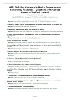 NURS 306&colon; Key Concepts in Health Promotion and Community Resources - Questions with Correct Answers &lpar;Verified Update&rpar;