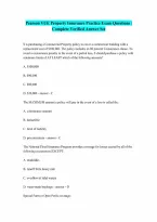 Pearson VUE Property Insurance Practice Exam Already Passed 100 Correct Answers Verified A Graded