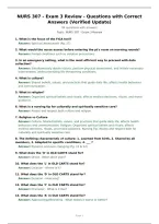 NURS 307 - Exam 3 Review - Questions with Correct Answers &lpar;Verified Update&rpar;