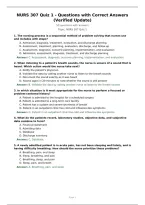 NURS 307 Quiz 1 - Questions with Correct Answers &lpar;Verified Update&rpar;