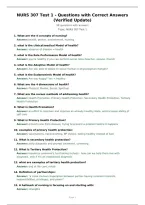 NURS 307 Test 1 - Questions with Correct Answers &lpar;Verified Update&rpar;
