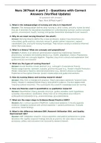 Nurs 307test 4 part 2 - Questions with Correct Answers &lpar;Verified Update&rpar;