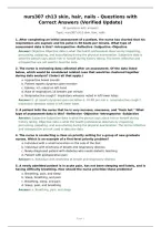 nurs307 ch13 skin&comma; hair&comma; nails - Questions with Correct Answers &lpar;Verified Update&rpar;