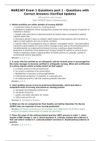 NURS307 Exam 1 Questions part 1 - Questions with Correct Answers &lpar;Verified Update&rpar;