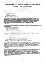 Week 1 NURS 307 Practice - Questions with Correct Answers &lpar;Verified Update&rpar;