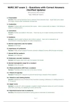 NURS 307 exam 1 - Questions with Correct Answers &lpar;Verified Update&rpar;