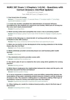 NURS 307 Exam 1 &lpar;Chapters 1-6&semi;24&rpar; - Questions with Correct Answers &lpar;Verified Update&rpar;