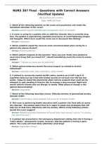 NURS 307 Final - Questions with Correct Answers &lpar;Verified Update&rpar;