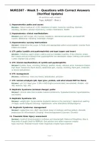NURS307 - Week 5 - Questions with Correct Answers &lpar;Verified Update&rpar;