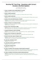 Nursing 307 Test Prep - Questions with Correct Answers &lpar;Verified Update&rpar;