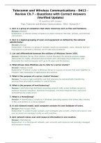 Telecomm and Wireless Communications - D413 - Review Ch&period;7 - Questions with Correct Answers &lpar;Verified Update&rpar;